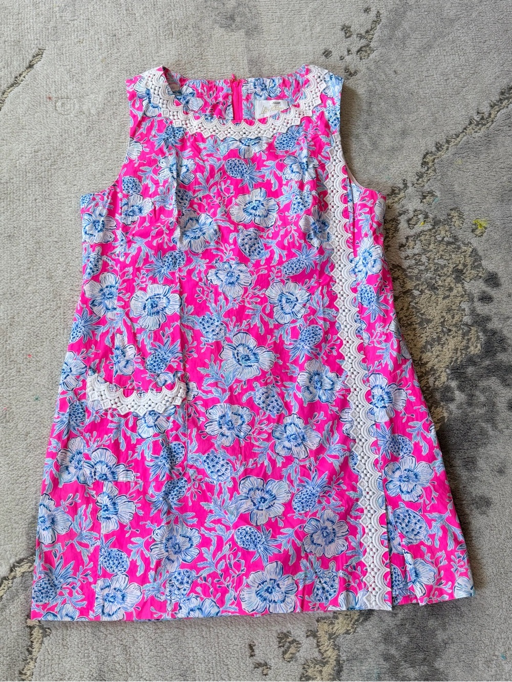 Lilly Pulitzer Ginge Shift Romper Dress Roxie Pink Wave in Sea Women’s Size 16